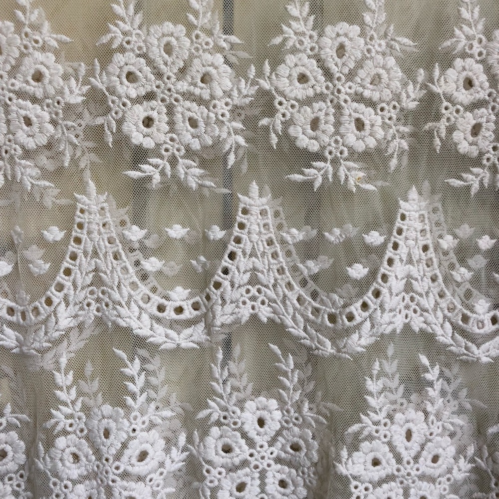 Karen Kane Sheer Embroidered Top Off White - Picture 3 of 5